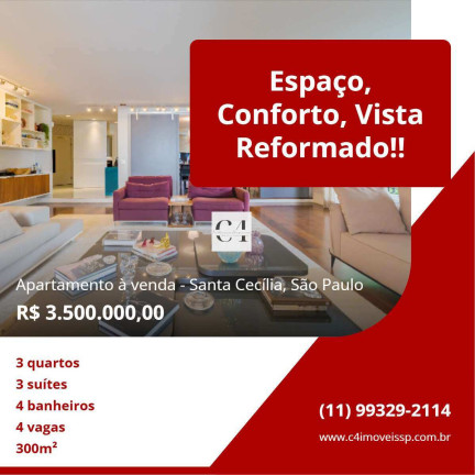 Imagem Apartamento com 3 Quartos à Venda, 300 m² em Santa Cecília - São Paulo Imagem Apartamento com 3 Quartos à Venda, 300 m² em Santa Cecília - São Paulo