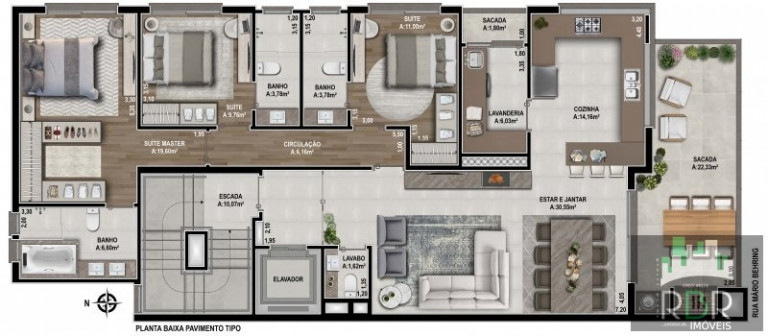Imagem Apartamento com 3 Quartos à Venda, 156 m² em Caxias Do Sul Imagem Apartamento com 3 Quartos à Venda, 156 m² em Caxias Do Sul