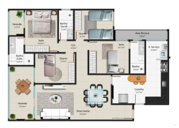 Imagem Apartamento com 4 Quartos à Venda, 124 m² em Praia Da Costa - Vila Velha Imagem Apartamento com 4 Quartos à Venda, 124 m² em Praia Da Costa - Vila Velha