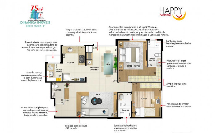 Imagem Apartamento com 2 Quartos à Venda, 75 m² em Parque Industrial - Campinas