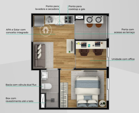 Imagem Cobertura com 1 Quarto à Venda, 67 m² em Jardim Sabará - São Paulo Imagem Cobertura com 1 Quarto à Venda, 67 m² em Jardim Sabará - São Paulo