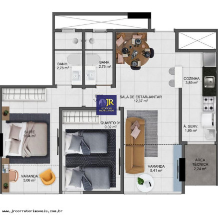 Imagem Imóvel com 2 Quartos à Venda, 64 m² em Praia De Itaparica - Vila Velha