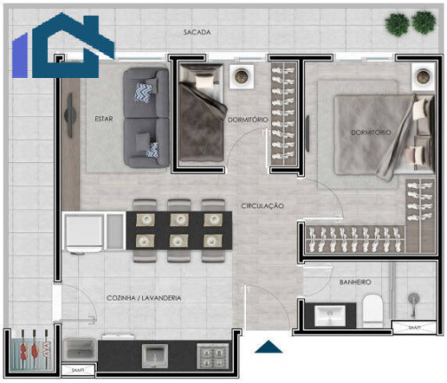 Imagem Apartamento com 2 Quartos à Venda, 57 m² em Barnabé - Gravataí