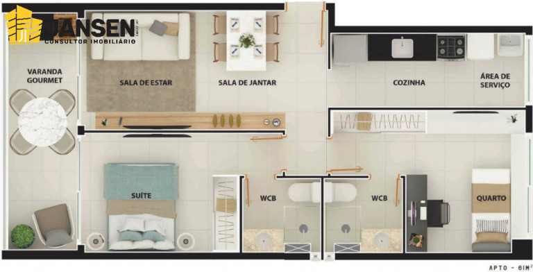 Imagem Apartamento com 1 Quarto à Venda, 51 m² em Manaíra - João Pessoa Imagem Apartamento com 1 Quarto à Venda, 51 m² em Manaíra - João Pessoa
