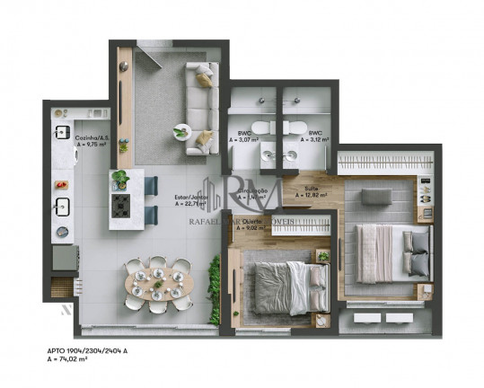 Imagem Apartamento com 2 Quartos à Venda, 74 m² em Centro - Biguaçu