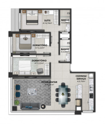Imagem Apartamento com 2 Quartos à Venda, 77 m² em Centro - Torres