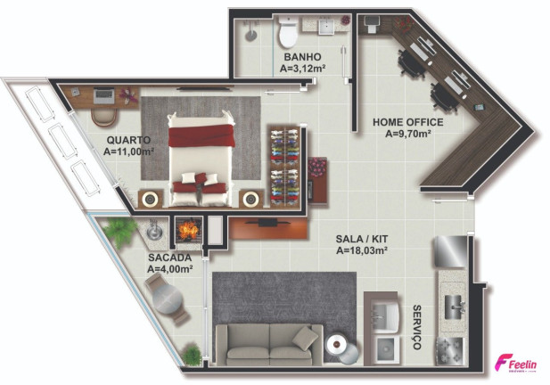 Imagem Apartamento com 1 Quarto à Venda, 52 m² em Itacorubi - Florianópolis Imagem Apartamento com 1 Quarto à Venda, 52 m² em Itacorubi - Florianópolis