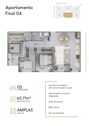 Imagem Apartamento com 3 Quartos à Venda, 65 m² em Nossa Senhora Da Salete - Criciúma Imagem Apartamento com 3 Quartos à Venda, 65 m² em Nossa Senhora Da Salete - Criciúma