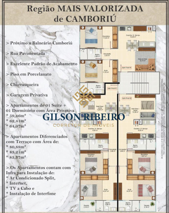 Imagem Apartamento com 2 Quartos à Venda, 64 m² em Tabuleiro - Camboriú