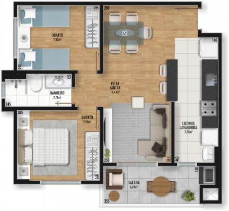 Imagem Apartamento com 1 Quarto à Venda, 39 m² em Rebouças - Curitiba Imagem Apartamento com 1 Quarto à Venda, 39 m² em Rebouças - Curitiba