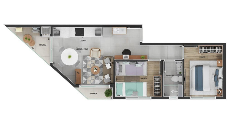 Imagem Apartamento com 2 Quartos à Venda, 46 m² em Capão Raso - Curitiba