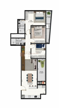 Imagem Apartamento com 3 Quartos à Venda, 95 m² em Esplanada - Jaguaruna