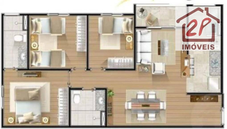 Imagem Apartamento com 3 Quartos à Venda, 78 m² em Cacapava - Caçapava Imagem Apartamento com 3 Quartos à Venda, 78 m² em Cacapava - Caçapava