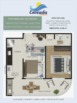 Imagem Apartamento com 1 Quarto à Venda, 55 m² em Enseada - Guarujá Imagem Apartamento com 1 Quarto à Venda, 55 m² em Enseada - Guarujá