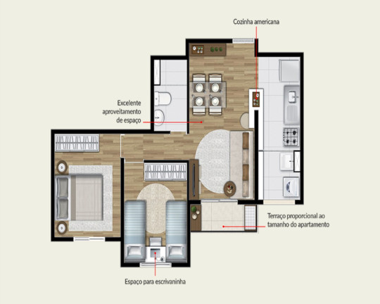 Imagem Apartamento com 2 Quartos à Venda, 49 m² em Centro - Diadema