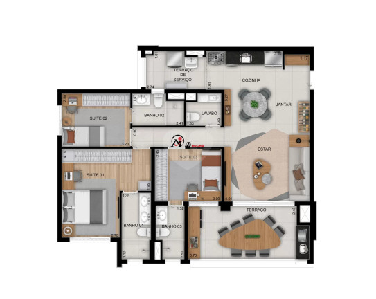 Imagem Apartamento com 3 Quartos à Venda, em Tatuapé - São Paulo Imagem Apartamento com 3 Quartos à Venda, em Tatuapé - São Paulo