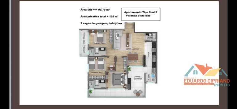 Imagem Apartamento com 3 Quartos à Venda, 99 m² em Massaguaçu - Caraguatatuba