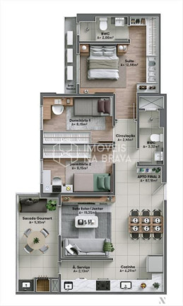 Imagem Apartamento com 3 Quartos à Venda, 85 m² em Vila Operária - Itajaí