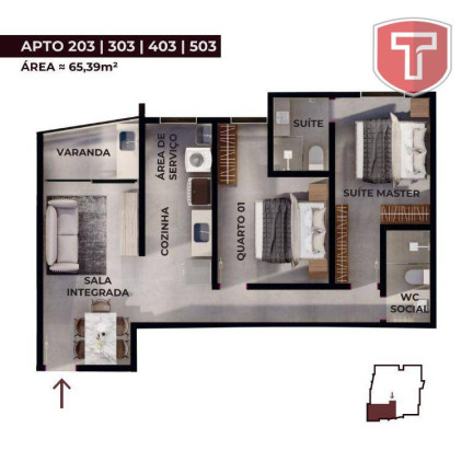 Imagem Apartamento com 3 Quartos à Venda, 72 m² em Praia Formosa - Cabedelo Imagem Apartamento com 3 Quartos à Venda, 72 m² em Praia Formosa - Cabedelo