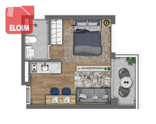 Imagem Studio com 1 Quarto à Venda, 25 m² em Pinheiros - São Paulo Imagem Studio com 1 Quarto à Venda, 25 m² em Pinheiros - São Paulo
