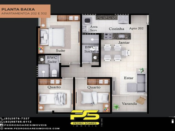 Imagem Apartamento com 2 Quartos à Venda, 61 m² em Bancários - João Pessoa Imagem Apartamento com 2 Quartos à Venda, 61 m² em Bancários - João Pessoa