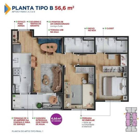 Imagem Apartamento com 2 Quartos à Venda, 56 m² em São Bernardo - Campinas