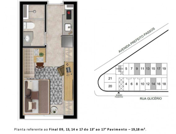 Imagem Studio com 1 Quarto à Venda, 19 m² em Liberdade - São Paulo Imagem Studio com 1 Quarto à Venda, 19 m² em Liberdade - São Paulo