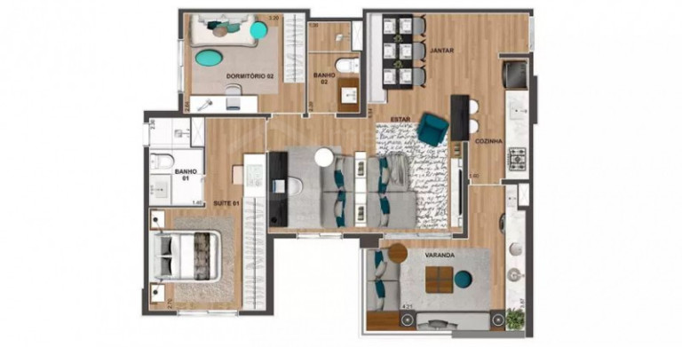 Imagem Apartamento com 3 Quartos à Venda, 79 m² Imagem Apartamento com 3 Quartos à Venda, 79 m²