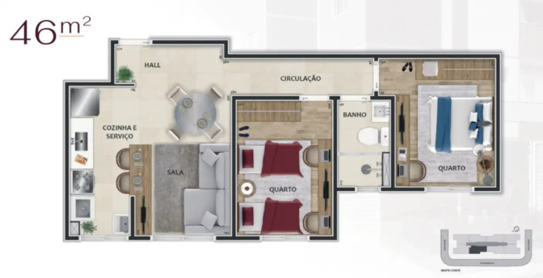 Imagem Apartamento com 2 Quartos à Venda, 45 m² em Guarani - Belo Horizonte Imagem Apartamento com 2 Quartos à Venda, 45 m² em Guarani - Belo Horizonte