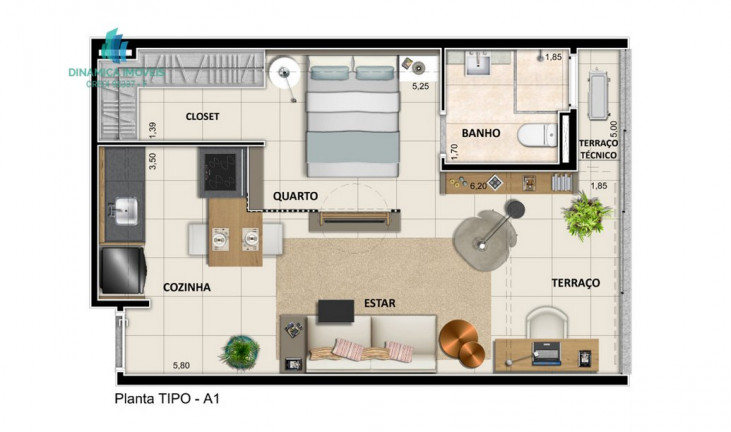 Imagem Studio com 1 Quarto à Venda, 42 m² em Bosque - Campinas