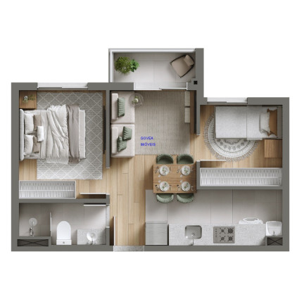 Imagem Apartamento com 2 Quartos à Venda, 27 m² em Novo Mundo - Curitiba Imagem Apartamento com 2 Quartos à Venda, 27 m² em Novo Mundo - Curitiba
