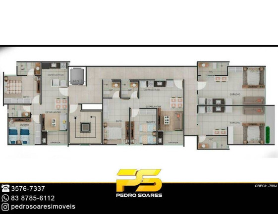 Imagem Apartamento com 1 Quarto à Venda, 55 m² em Bessa - João Pessoa Imagem Apartamento com 1 Quarto à Venda, 55 m² em Bessa - João Pessoa