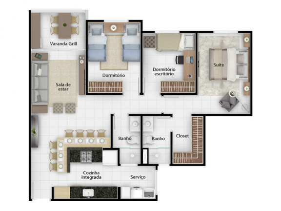 Imagem Apartamento com 2 Quartos à Venda, 75 m² em Altos Do Morumbi - Vinhedo Imagem Apartamento com 2 Quartos à Venda, 75 m² em Altos Do Morumbi - Vinhedo