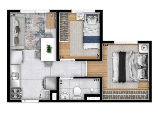 Imagem Apartamento com 2 Quartos à Venda, 31 m² em Itaquera - São Paulo