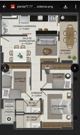 Imagem Apartamento com 3 Quartos à Venda, 77 m² em Centro - Eusébio