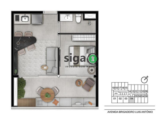 Imagem Apartamento com 1 Quarto à Venda, 40 m² em Jardins - São Paulo Imagem Apartamento com 1 Quarto à Venda, 40 m² em Jardins - São Paulo