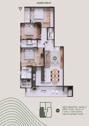 Imagem Apartamento com 3 Quartos à Venda, 106 m² em Centro - Navegantes
