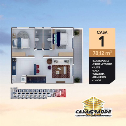 Imagem Casa com 2 Quartos à Venda, 78 m² em Jardim Imperador - Praia Grande Imagem Casa com 2 Quartos à Venda, 78 m² em Jardim Imperador - Praia Grande