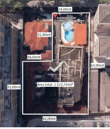 Terreno à Venda, 2.122 m² em José Menino - Santos