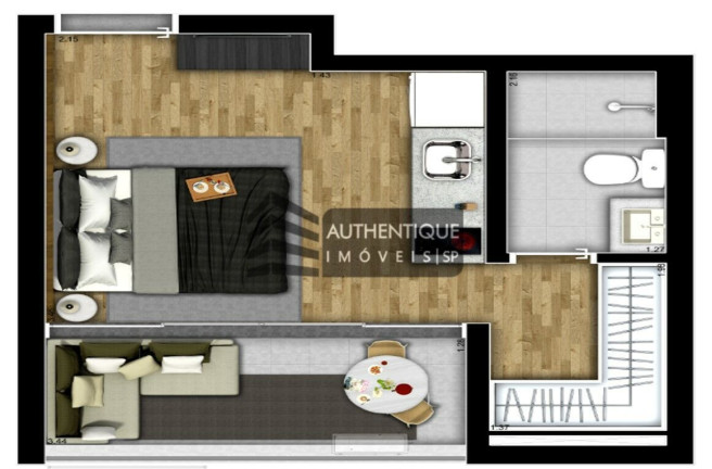 Imagem Apartamento com 1 Quarto à Venda, 25 m² em Brooklin - São Paulo