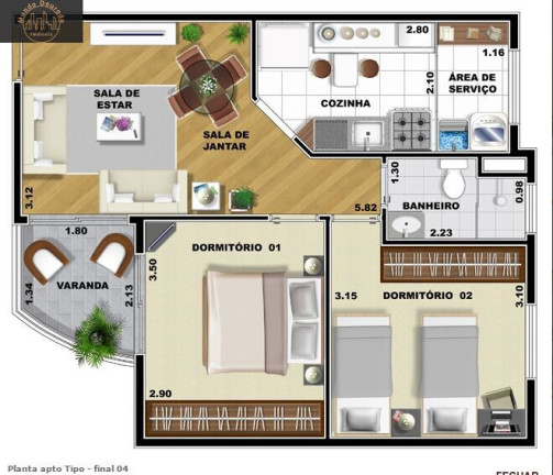Imagem Apartamento com 2 Quartos à Venda, 56 m² em Centro - São Bernardo Do Campo Imagem Apartamento com 2 Quartos à Venda, 56 m² em Centro - São Bernardo Do Campo