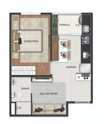 Imagem Apartamento com 1 Quarto à Venda, 32 m² em Sacomã - São Paulo Imagem Apartamento com 1 Quarto à Venda, 32 m² em Sacomã - São Paulo