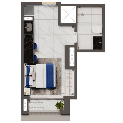 Imagem Apartamento com 1 Quarto à Venda, 21 m² em Ipiranga - São Paulo