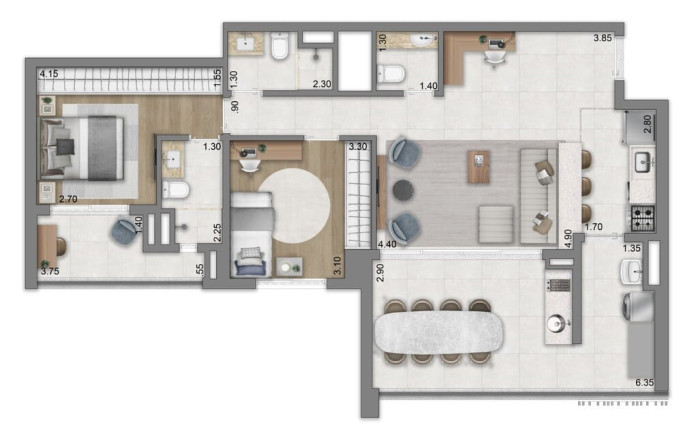 Imagem Apartamento com 3 Quartos à Venda, 134 m² em Brooklin Paulista - São Paulo