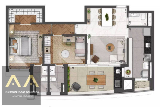 Imagem Apartamento com 2 Quartos à Venda, 95 m² em Alphaville - Barueri