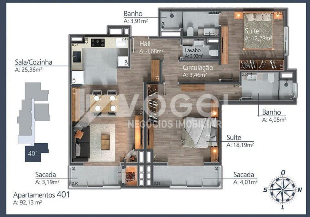 Imagem Apartamento com 1 Quarto à Venda, 38 m² em Moura - Gramado Imagem Apartamento com 1 Quarto à Venda, 38 m² em Moura - Gramado
