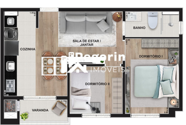 Imagem Apartamento com 2 Quartos à Venda, 48 m² em Centro - Pinhais