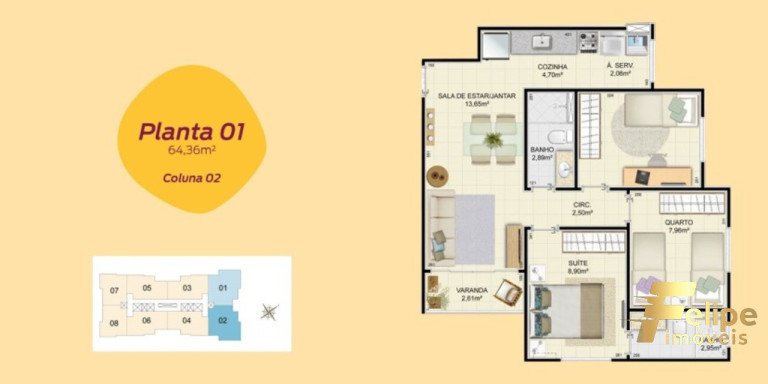 Imagem Imóvel com 2 Quartos à Venda, 50 m² em Residencial Coqueiral - Vila Velha