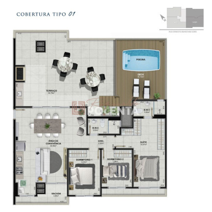 Imagem Apartamento com 3 Quartos à Venda, 73 m² em Próspera - Criciúma