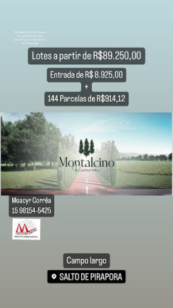Terreno à Venda, 175 m² em Campo Largo - Salto De Pirapora